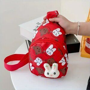 Girl's Chest Bag, Cute Rabbit Fashion Casual Satchel Bag